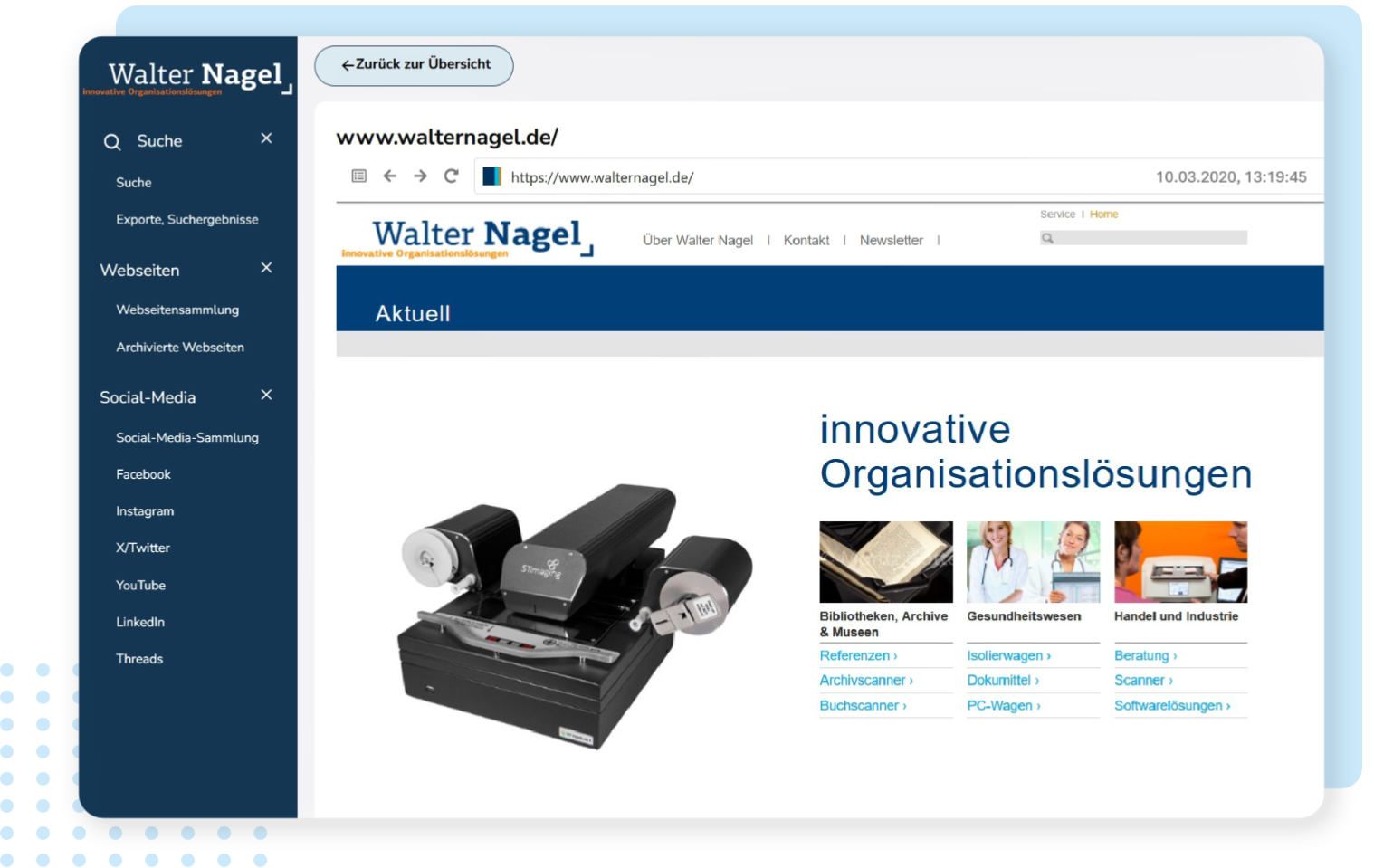 Walter Nagel Webseitenarchivierung