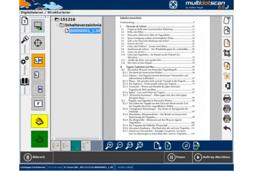 Touchscreenapplikation multidotscan Scanoperator-Ansicht Touchscreenapplikation multidotscan Scanoperator-Ansicht
